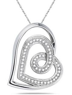 Double Heart Diamond Pendant 